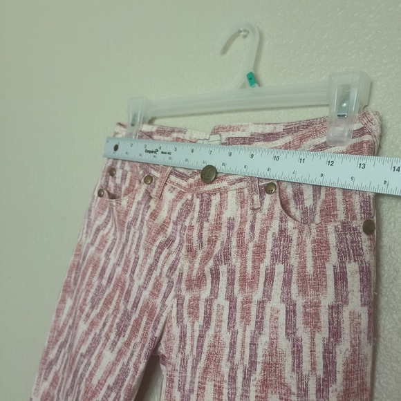 Free People Women's Ikat Skinny Pants Size 26 Multicolor Stretch Button‎ Zipper - Picture 5 of 16